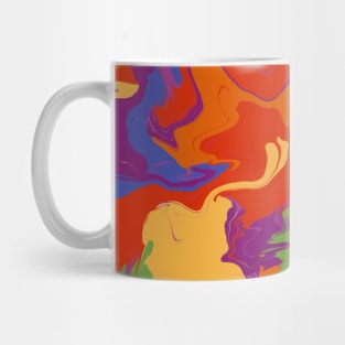 Shades of Bold Rainbow Colors Aesthetic Marble Pattern Mug